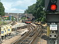 Just to the north of the station, there is a reversing "siding" for terminating eastbound trains, though this is actually a through track.