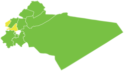 Map of Qudsaya District within Rif Dimashq Governorate