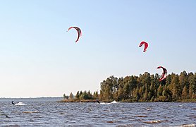 Kiteboarding on the lake