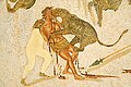 Image 43Condemned man attacked by a leopard in the arena (3rd-century mosaic from Tunisia) (from Roman Empire)