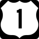 Single-digit U.S. route shield