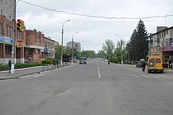 Zhovtneva street, the main Street of Balakliia