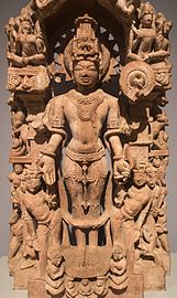 Stele of Vishnu with Avatars and attendant deities, 1100s C.E., from central India