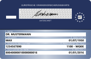 A European Health Insurance Card (EHIC), (Austrian version pictured)