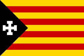 Estelada used by the Catalan Patriotic Movement (1994-2000s).