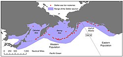 Distribución del león marino de Steller