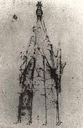 Boceto de la capilla de la Asunción, de Gaudí