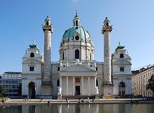 Karlskirche, Vienna, Austria, by Johann Bernhard Fischer von Erlach, 1715-1737[165]