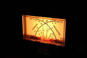 Backlit cross-needle SWR meter