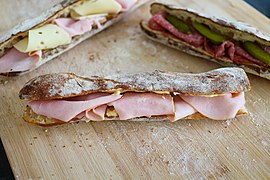 Jambon-beurre, a French ham sandwich