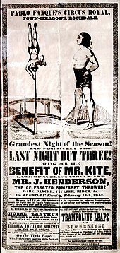 A black and white 1843 circus poster