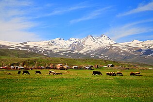 A view of Mount Aragats from Aragatsotn - Armenia