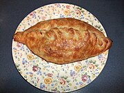 The cooked pasty, ready for eating