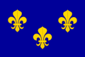 The flag of medieval France, still used for present-day Île-de-France. Bleu royal was the colour of the king.