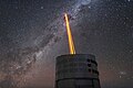 The 4 laser guide star system pointing into the Paranal sky.