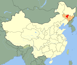 Changchun (red) in Jilin province (orange) and China