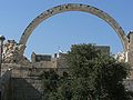 The remains of the Hurva Synagogue as they appeared from 1977 to 2003. The synagogue is currently being reconstructed.