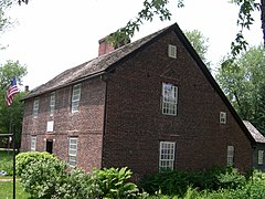 Casa de Josiah Day (c. 1754), en West Springfield, Massachusetts, construida con ladrillos.