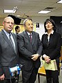 Joel Lion, Israel's Minister of Defense Ehud Barak and ABC Reporter Christiane Amanpur