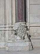 León stiloforo al lado de la entrada