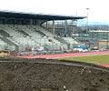 Cardiff International Sports Stadium during construction