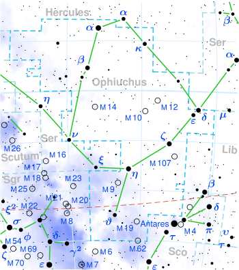 70 Ophiuchi is located in the constellation Ophiuchus