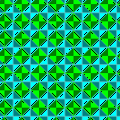 Demiregular tiling with triangles; ignoring colors, this is p4m, otherwise cmm