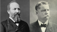 James A. Garfield (left) and Winfield S. Hancock (right)