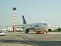 A TAROM aircraft at the airport