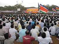 Raj Thackeray supporters attending his rally in Shivaji Park, Mumbai