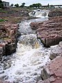 Close up of the waterfall at Falls Park