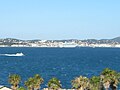 Blue is the colour of the deep sea and the clear sky. The harbour of Toulon, France, on the Mediterranean Sea.