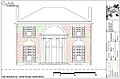 This elevation of the Temple Portico of Tudor Place is from a laser scan project conducted by nonprofit CyArk. The circular Temple Portico that extends into the space of the Saloon is a prominent architectural feature of the house.