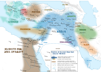 Map of the Near East in 700 BC