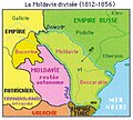 Разделённая Молдавия, северо-западная часть образовала австрийскую провинцию Буковина в 1775 году, а восточная русскую Бессарабию в 1812 году.