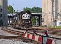 A GP50 approaches a level crossing in Charlotte, North Carolina on June 22, 2005