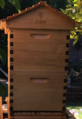 Australian made flow hive with brood box and characteristic sloped roof