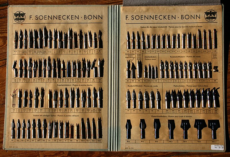 Файл:Schreibfedernsortiment Soennecken.jpg