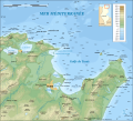 A French topological map of the Gulf of Tunis, showing Plane Island as Île Plane