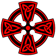 Decorative Celtic cross with triquetras