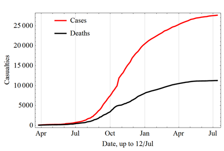 Evolución temporal de casos y fallecidos