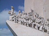 Sculpture on the Discoveries Age and Portuguese navigators in Lisbon, Portugal