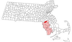 Location in Bristol County in Massachusetts