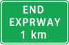 Expressway ends after 1 km