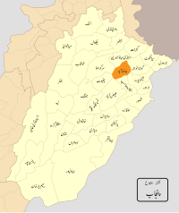 Map of Punjab with Hafizabad District highlighted