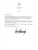 A brief letter on an 8.5x11 sheet of White House stationery with a colored seal at the top and large signature in marker