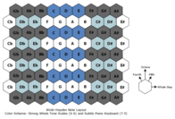 Strong Whole Tone Scale (6-6) and Subtle Piano (7-5) Color Scheme