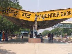 View of Mahendragarh railway station in Mahendragarh, Haryana