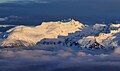 Winter sunset on Phalanx Mountain seen from Rainbow Mountain