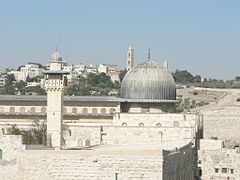 Al-Aqsa Mosque in the Temple Mount, Old City of Jerusalem in Shaam, is also believed to date to the lifetime of Abraham[45]